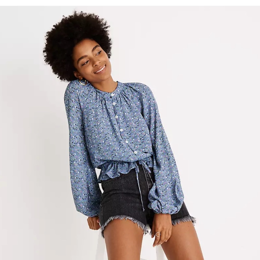 Madewell x Christy Dawn Josephine Pheasant Top in Floral Heyday Size XL NWT